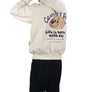 Life is Better with Dog Hoodie . For Human . Cream