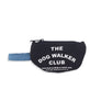 Petssogood Dog Walker Club cotton poop bag holder in black or white, attachable to leash, carrier, or tote; includes one eco-friendly poop bag.