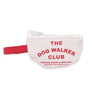 Petssogood Dog Walker Club cotton poop bag holder in black or white, attachable to leash, carrier, or tote; includes one eco-friendly poop bag.