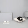 Oreo Elevated Pet Feeder Table . White . Short