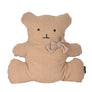 Brown bear-shaped boucle dog cushion for cozy naps – Petssogood