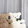 Brown bear-shaped boucle dog cushion for cozy naps – Petssogood