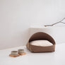 Marron felt pet bed with microfiber cotton cushion and sculptural modern-classic design – Petssogood