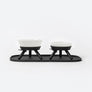 Premium modern stylish pet elevated feeder, made with durable porcelain and steel stand for small dogs and cat – Petssogood