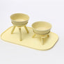OREO ELEVATED PET FEEDER TABLE . LEMON YELLOW . TALL