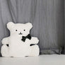 White bear-shaped boucle dog cushion for cozy naps – Petssogood