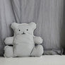 White bear-shaped boucle dog cushion for cozy naps – Petssogood
