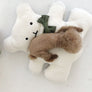 White bear-shaped boucle dog cushion for cozy naps – Petssogood