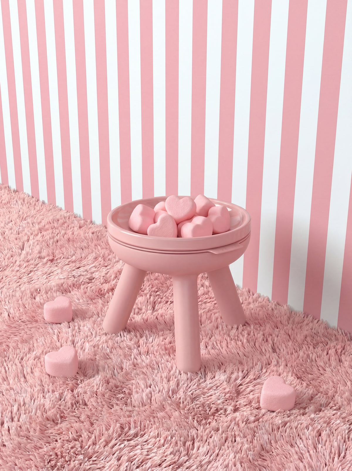 Easy Oreo Elevated Pet Feeder Table . Baby Pink
