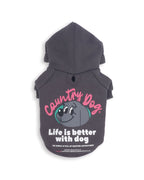 Country Dog Hoodie .  For dogs . Charcoal