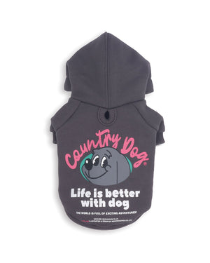 Life is Better with Dog hoodie . For Dogs . Charcoal