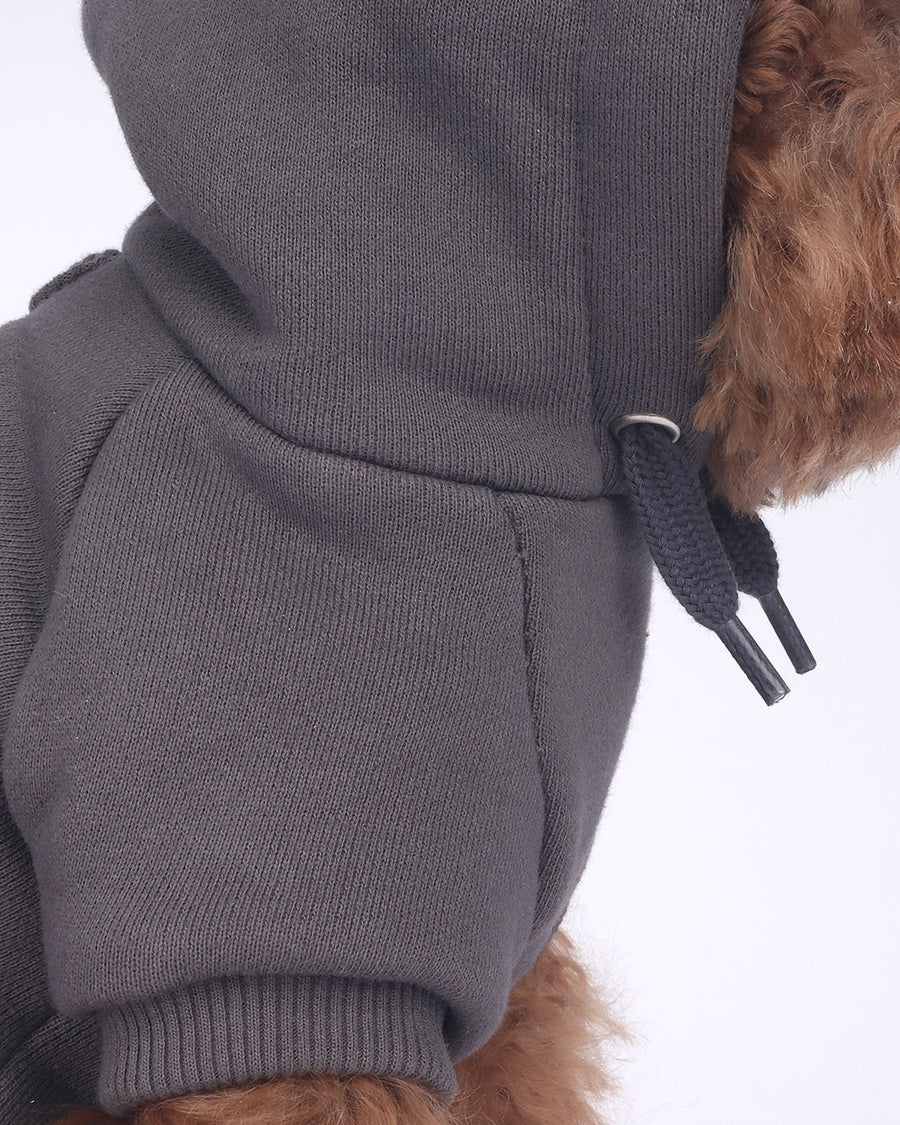 Life is Better with Dog hoodie . For Dogs . Charcoal