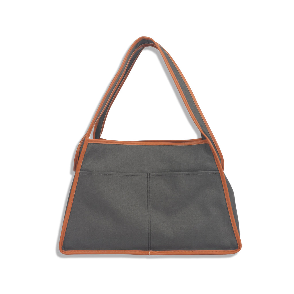 The canvas dog & cat carrier bag . Charcoal
