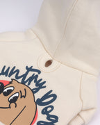 Country Dog hoodie . For Dogs . Cream