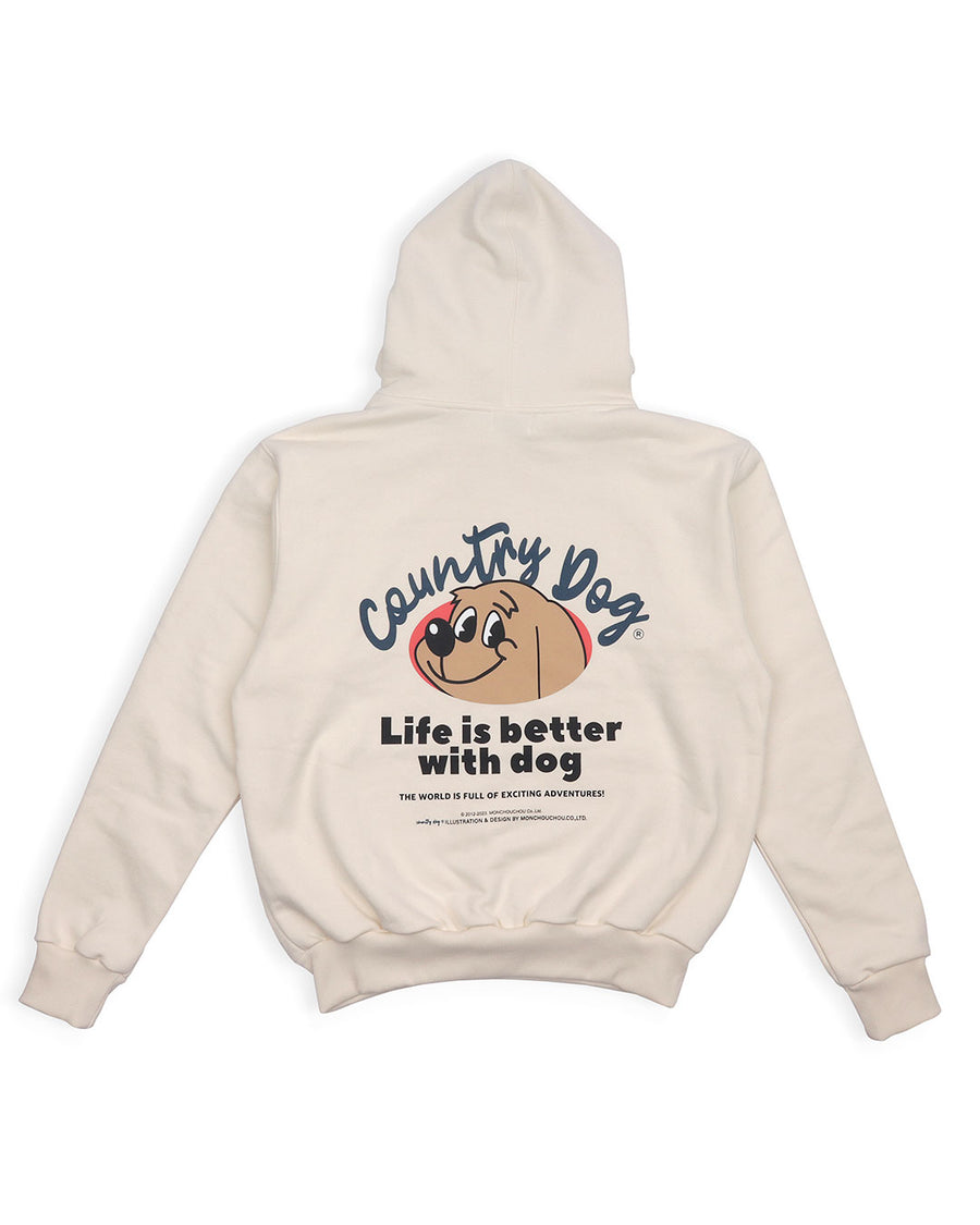 Life is Better with Dog Hoodie . For Human . Cream