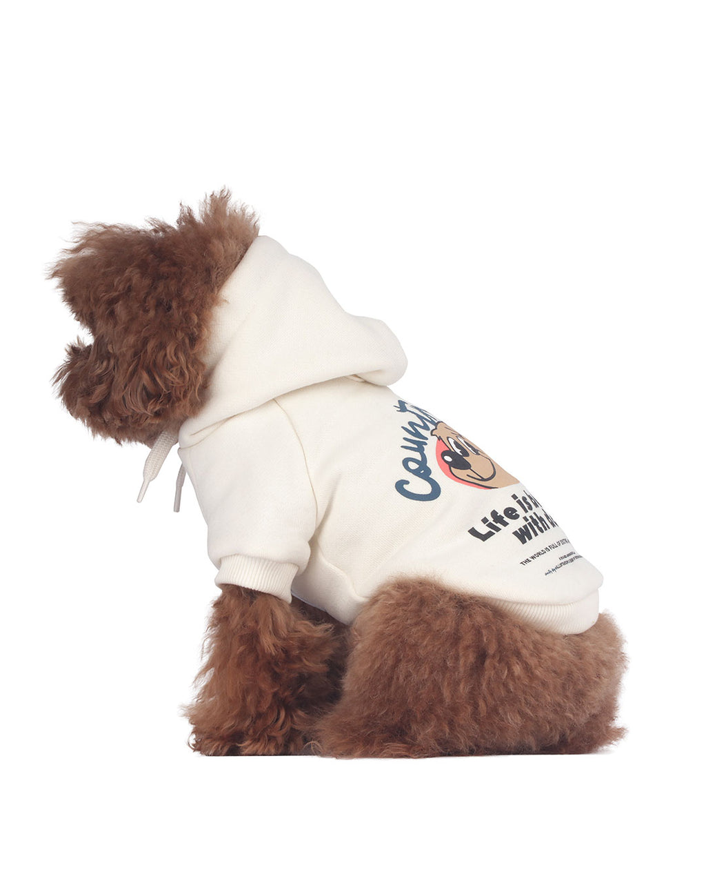 Country Dog hoodie . For Dogs . Cream