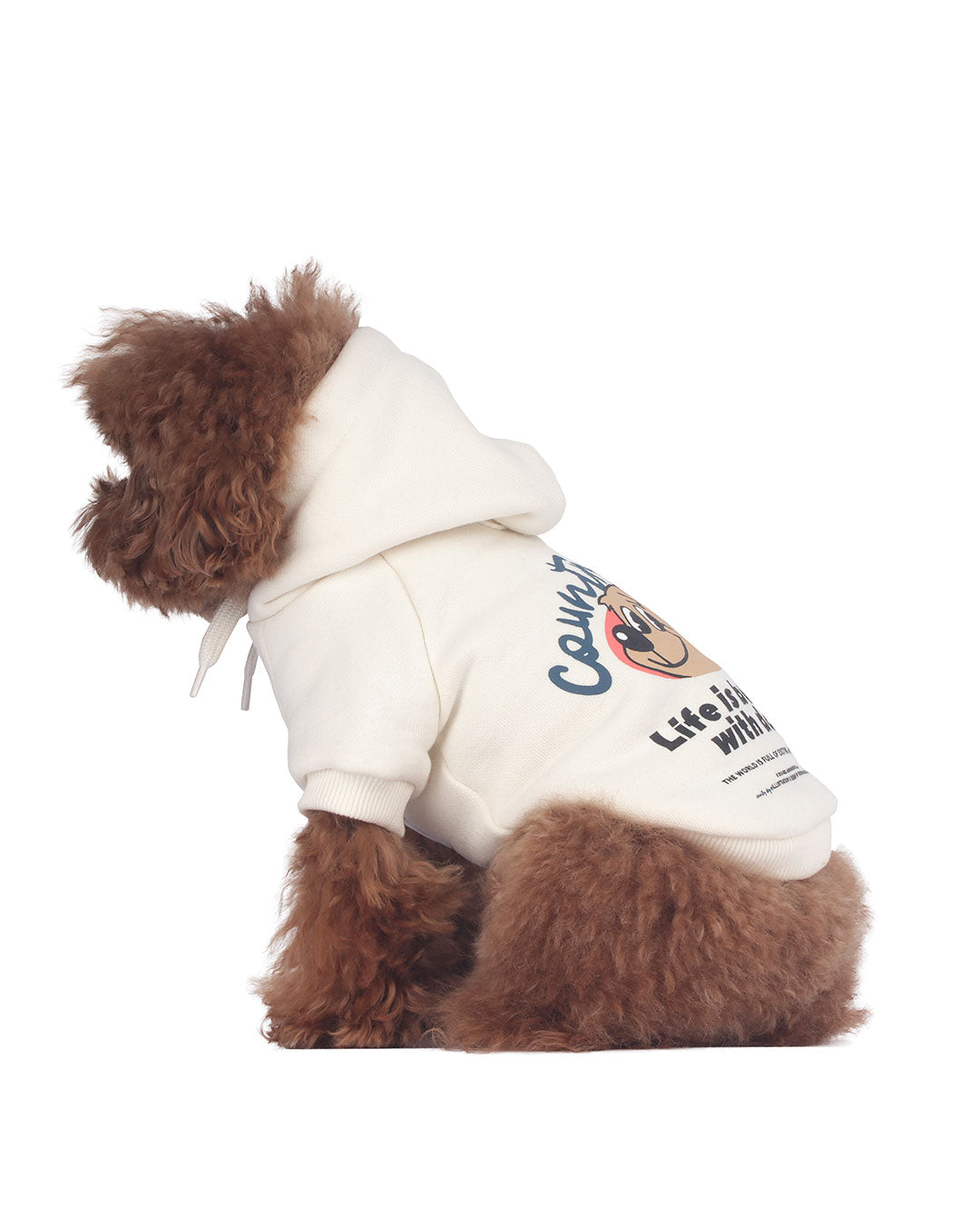 Country Dog hoodie . For Dogs . Cream