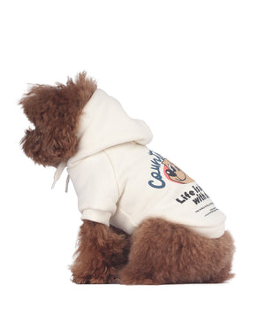 Life is Better with Dog hoodie . For Dogs . Cream