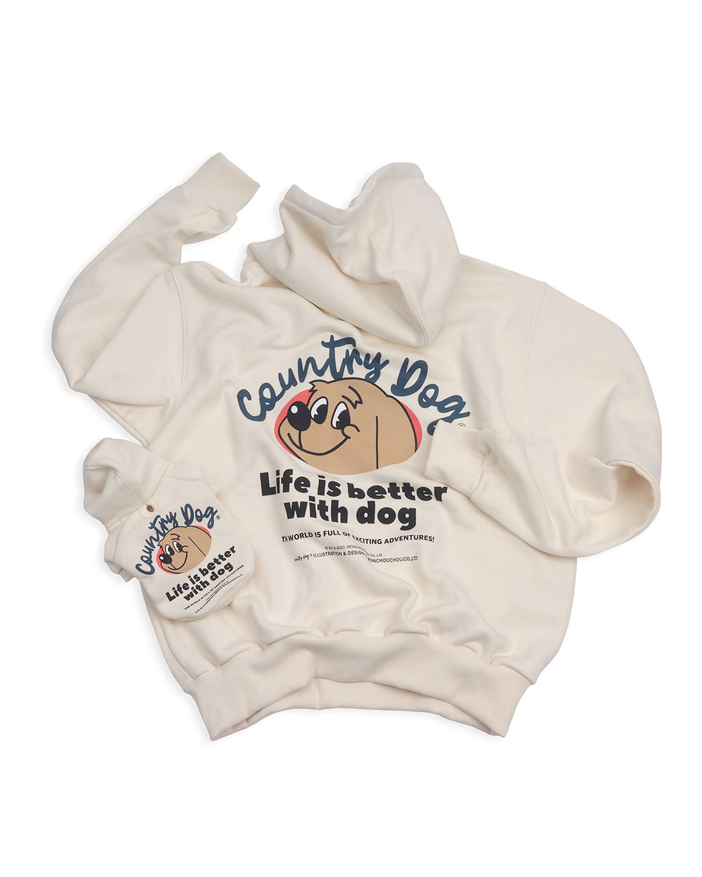 Country Dog hoodie . For Dogs . Cream