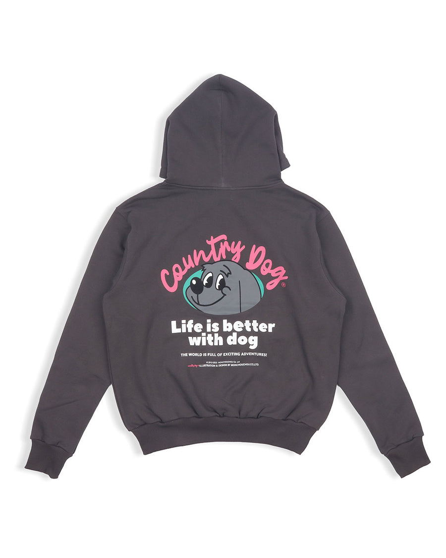 Life is Better with Dog Hoodie . For Human . Charcoal