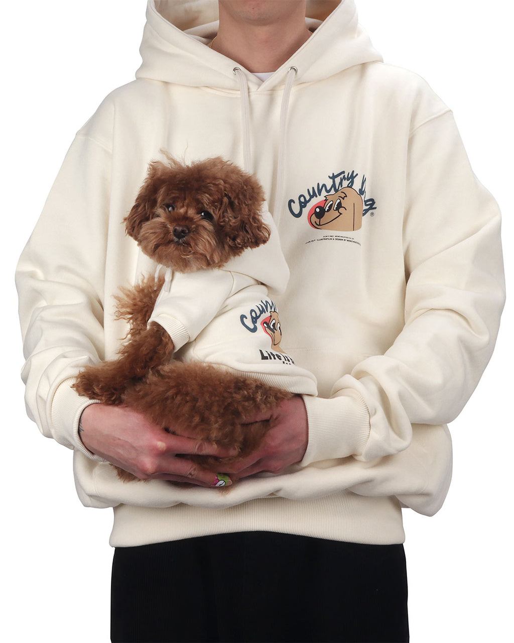 Country Dog hoodie . For Dogs . Cream