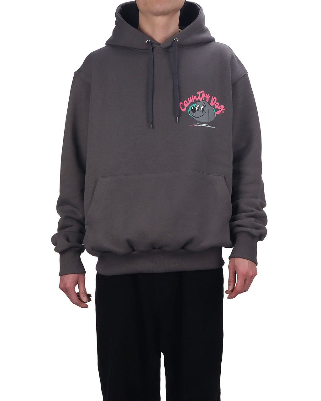 Country Dog Hoodie . For Human . Charcoal