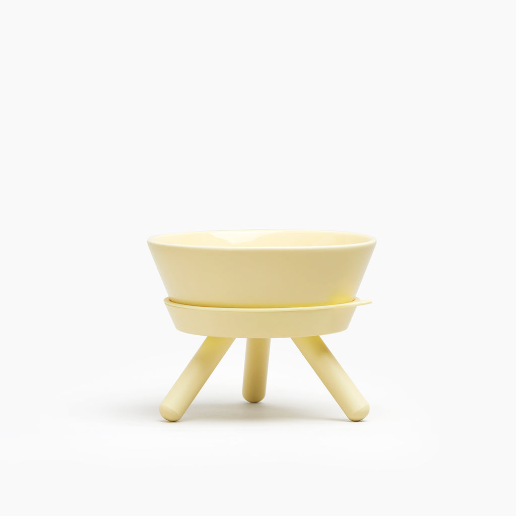 Oreo Elevated Pet Feeder Table . Lemon Yellow