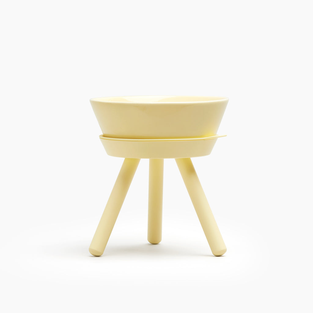 Oreo Elevated Pet Feeder Table . Lemon Yellow