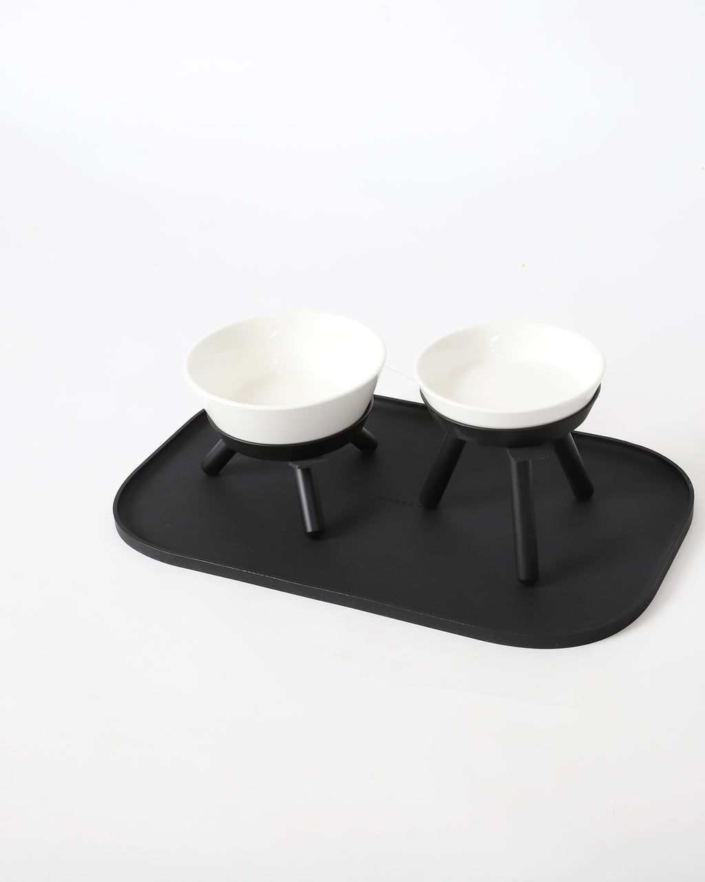 Oreo Elevated Pet Feeder Table . Black & White