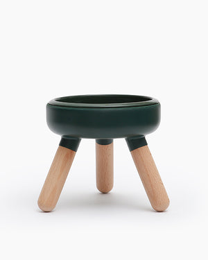 Oreo Elevated Pet Table Wood . Dark Green . Tall