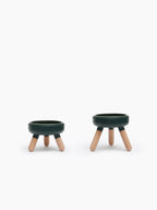 Oreo Elevated Pet Table Wood . Dark Green . Beech