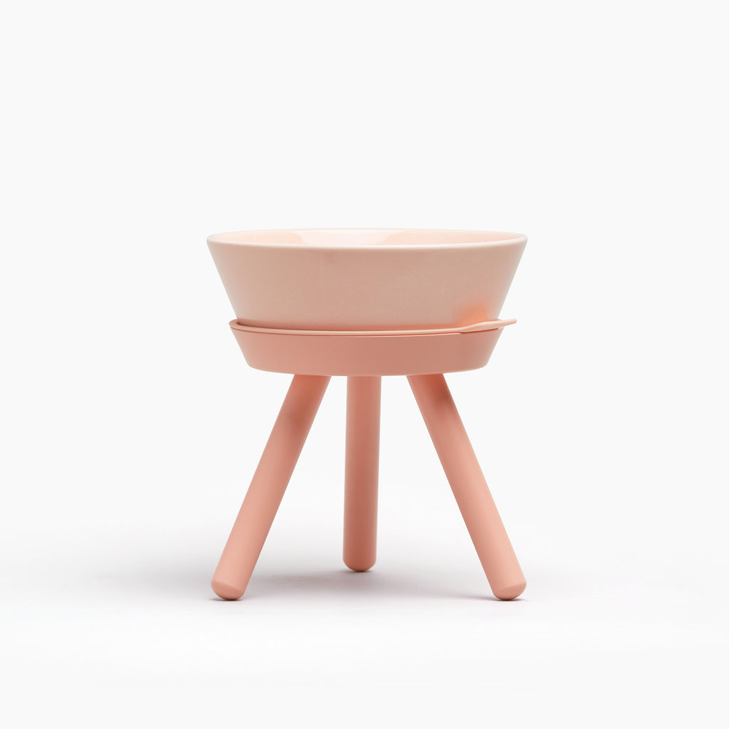 Oreo Elevated Pet Feeder Table . Pink