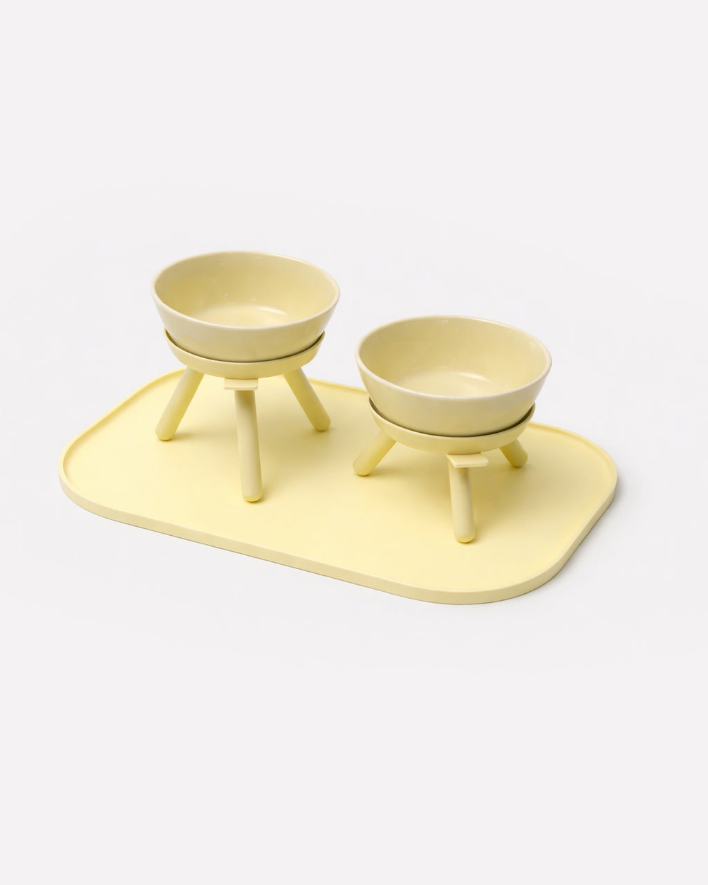 Oreo Elevated Pet Feeder Table . Lemon Yellow