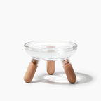 Pets So Good Oreo Glass Elevated Pet Table Beech short