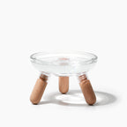 Oreo Glass Elevated Pet Table. Beech