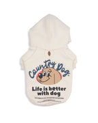 Country Dog hoodie . For Dogs . Cream