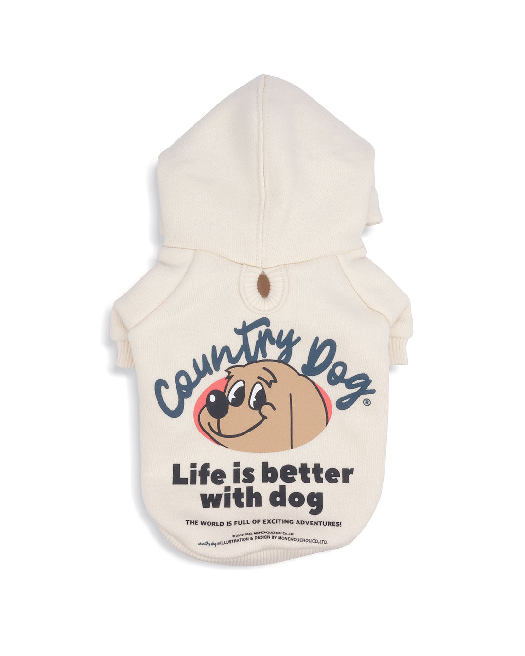 Country Dog hoodie . For Dogs . Cream