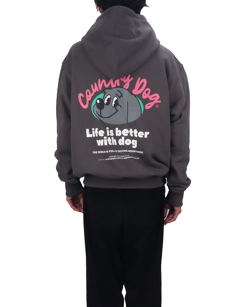 Country Dog Hoodie . For Human . Charcoal