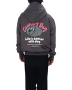 Country Dog Hoodie . For Human . Charcoal