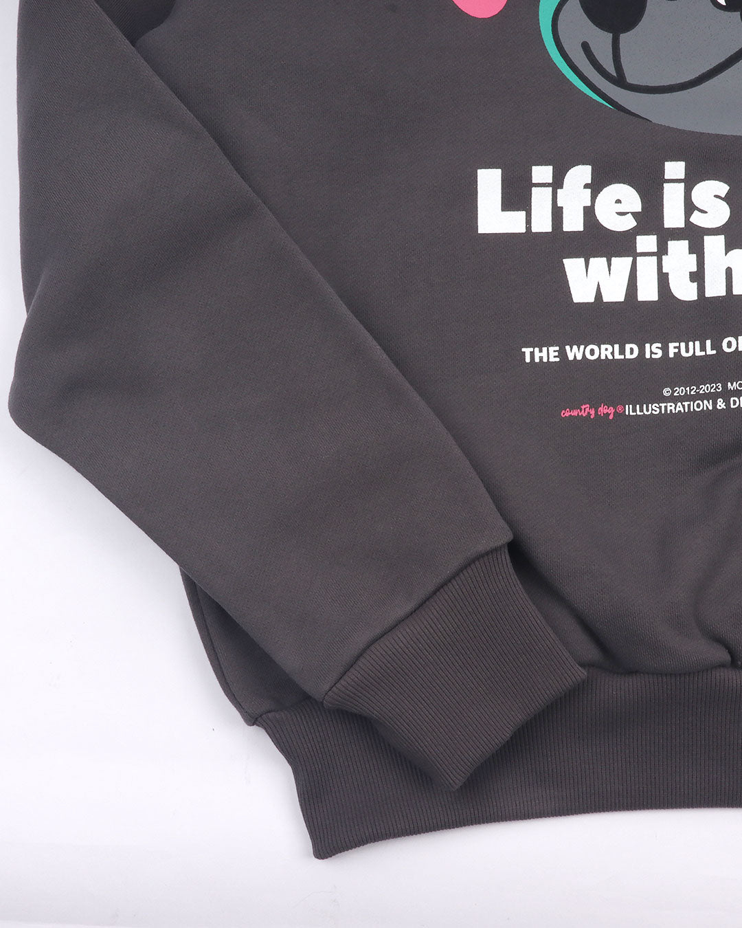 Country Dog Hoodie . For Human . Charcoal