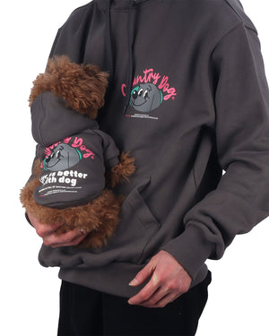 Life is Better with Dog hoodie . For Dogs . Charcoal