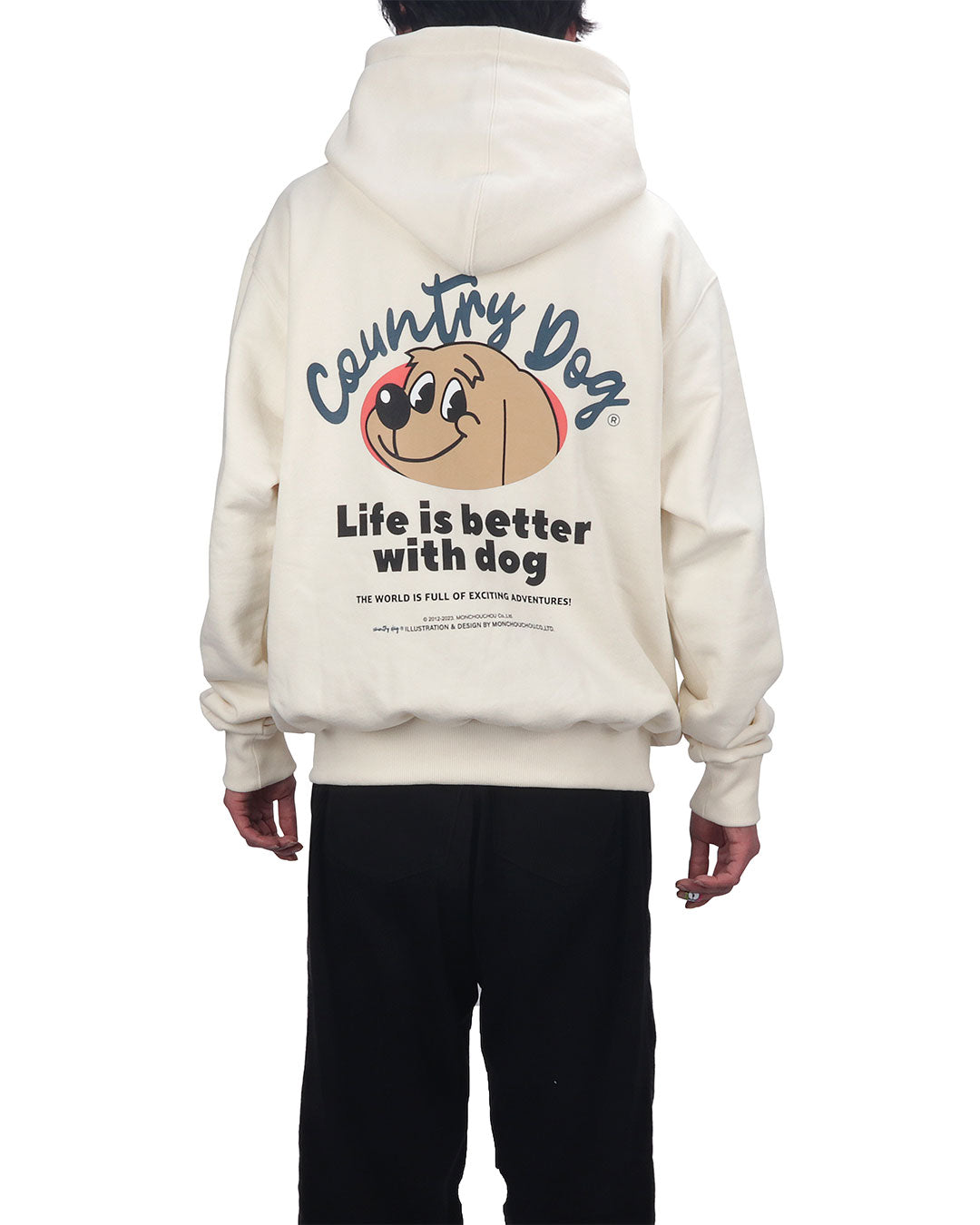 Country Dog Hoodie . For Human . Cream