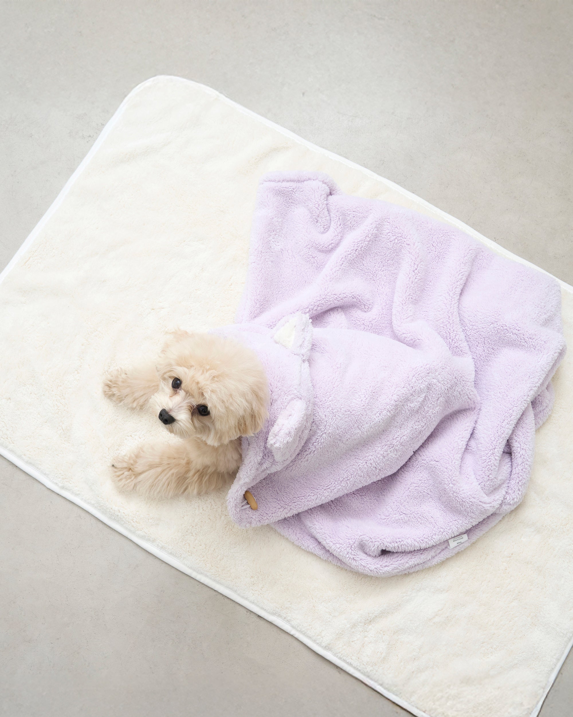 Hooded Microfiber Dog & Cat Dry Towel . Lavender