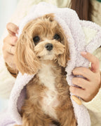 Hooded Microfiber Dog & Cat Dry Towel . Lavender