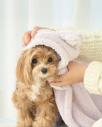 Hooded Microfiber Dog & Cat Dry Towel . Lavender