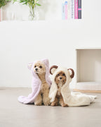 Hooded Microfiber Dog & Cat Dry Towel . Cream