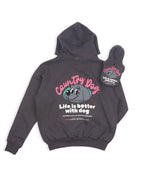Country Dog Hoodie .  For dogs . Charcoal