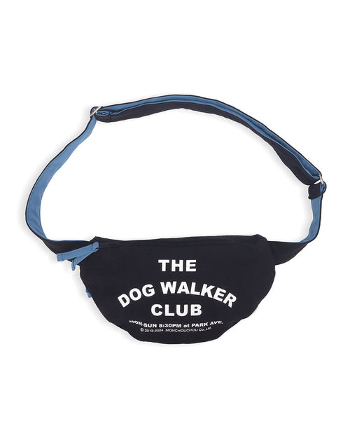 Petssogood Dog Walker Club crossbody bag in black or white, made of 100% cotton, large enough to carry essentials for both you and your dog during walks.