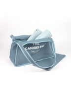The canvas dog & cat carrier bag . Ash Blue