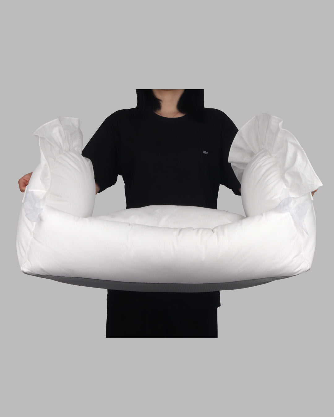 White organic cotton pet cradle bed with breathable antibacterial fabric and removable washable cover – Petssogood